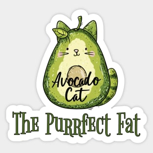 Avocado Cat: The Purrfect Fat funny design Sticker